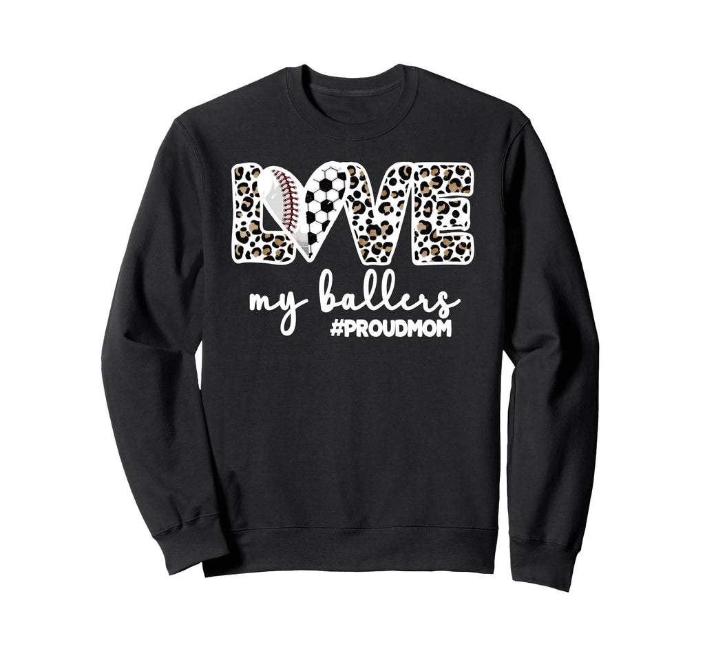 Proud Baller Mom Soccer Baseball Sweatshirt - Streetwear Style for Adults