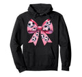 Coquette Bow Soccer Ball Pattern Hoodie - Casual Everyday Wear for Adults