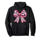 Coquette Bow Soccer Ball Pattern Hoodie - Casual Everyday Wear for Adults