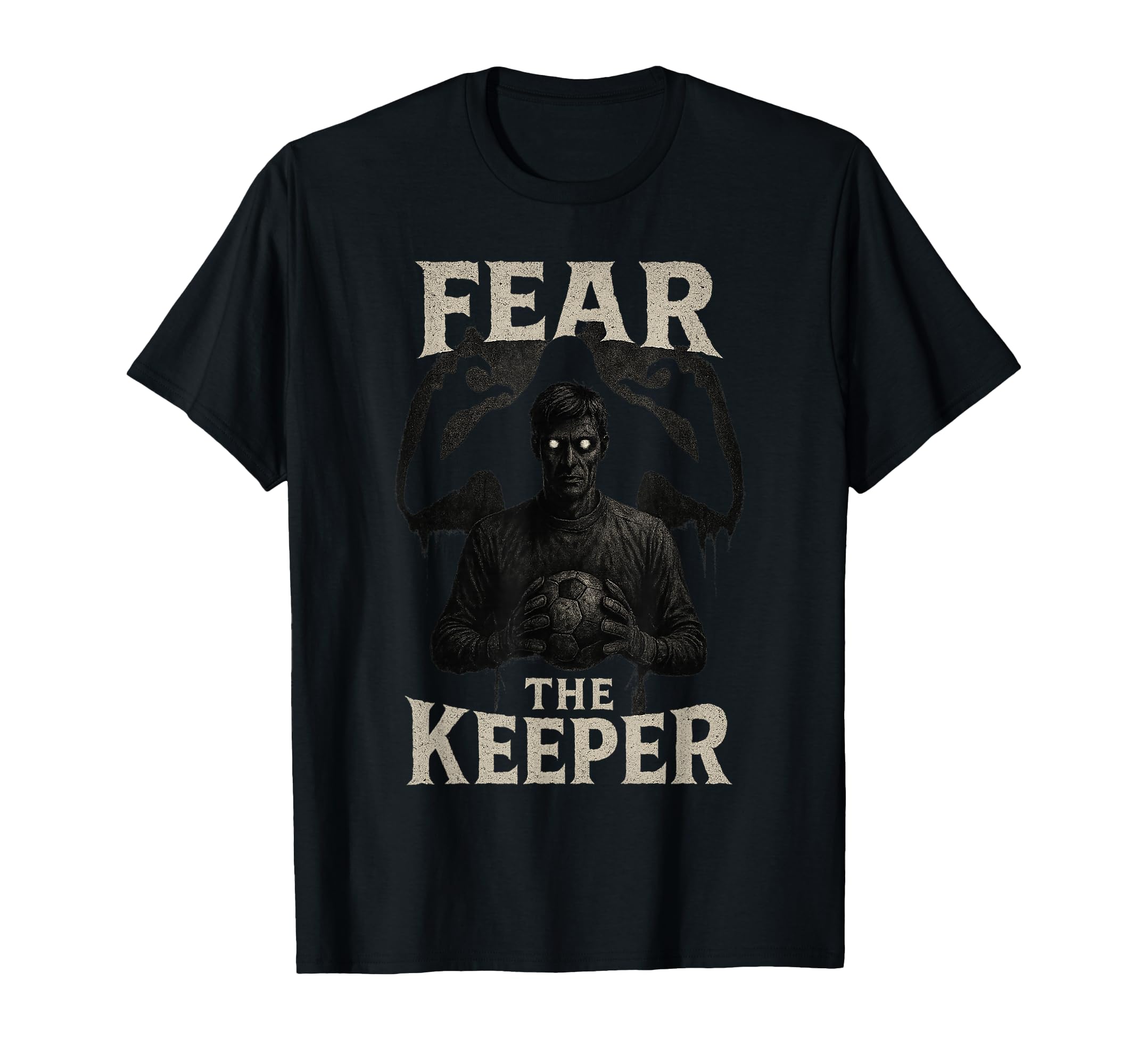 Scary Soccer Goalkeeper Horror Fear T-Shirt - Novelty Apparel Unisex