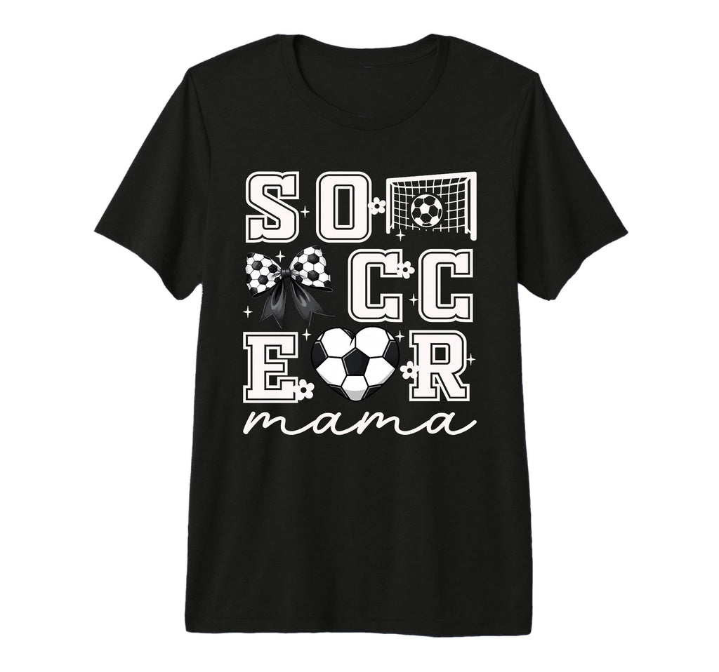 Soccer Mama Coquette Bow Funny Soccer T-Shirt - Novelty Apparel Unisex