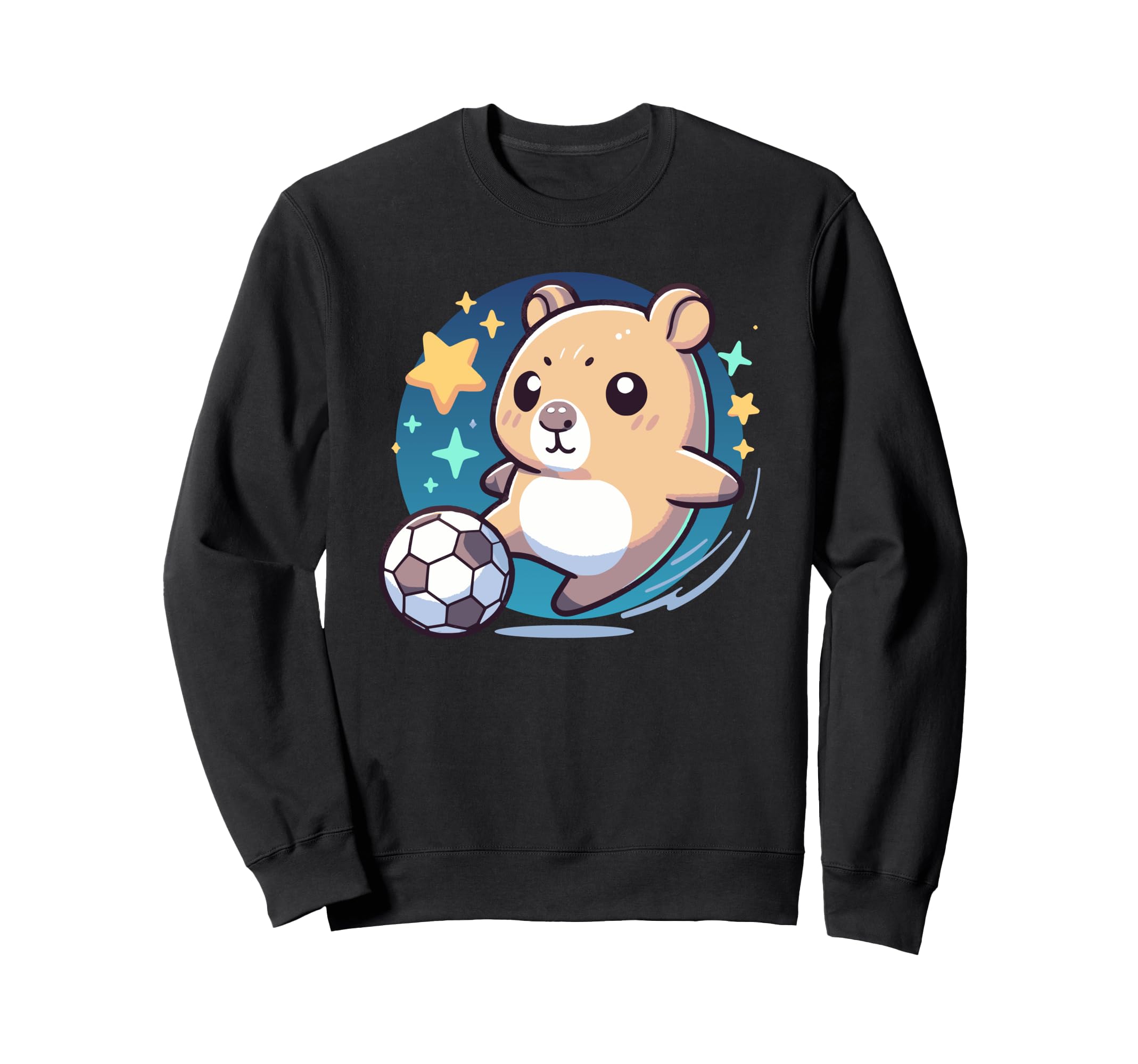 Soccer Player Hamster Kicking Soccer Sweatshirt - Unique Graphic Unisex