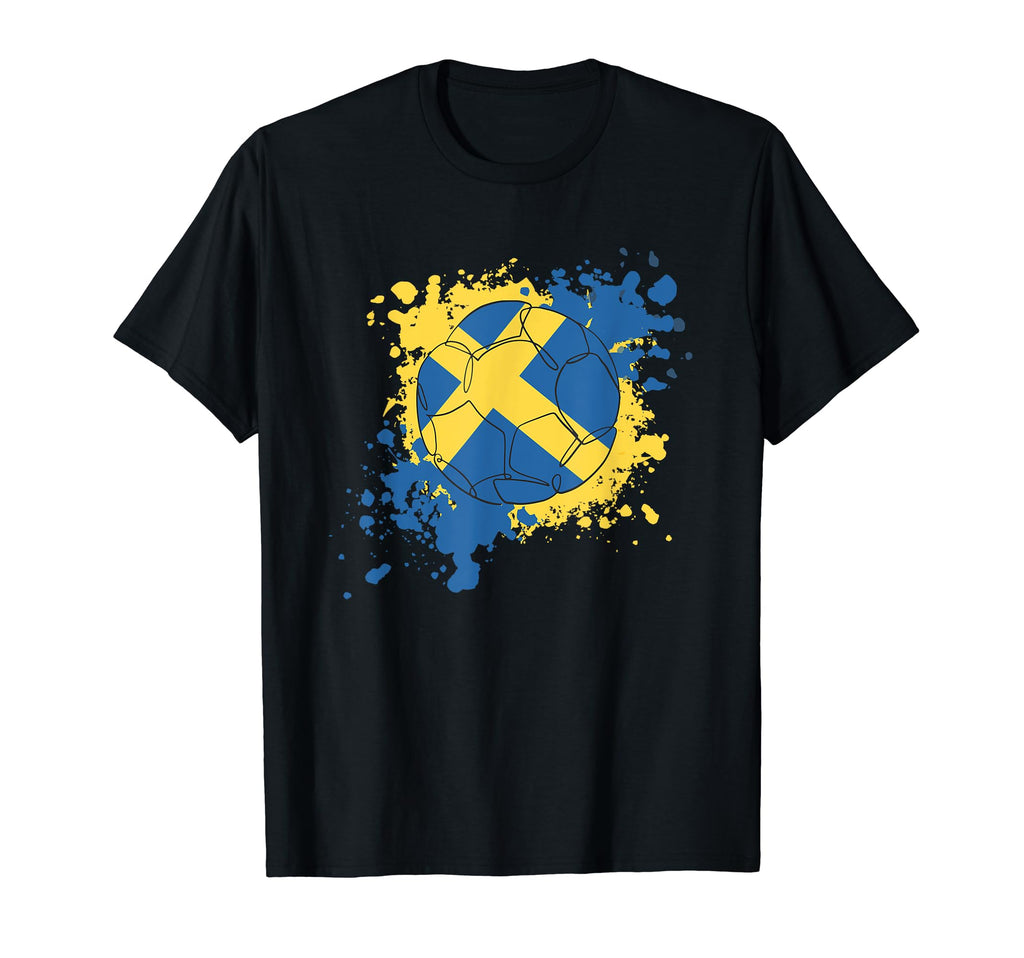 Soccer Ball Flag Sweden T-Shirt - Aesthetic Graphic Unisex