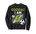 6Th Birthday Soccer Theme 6Year Old B Sweatshirt - Streetwear Style Unisex