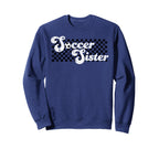 Soccer Sister Soccer Family Checkered Sweatshirt - Trendy Graphic Unisex