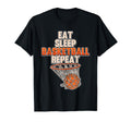 Funny Eat Sleep Basketball Repeat T-Shirt - Unique Graphic Men Women