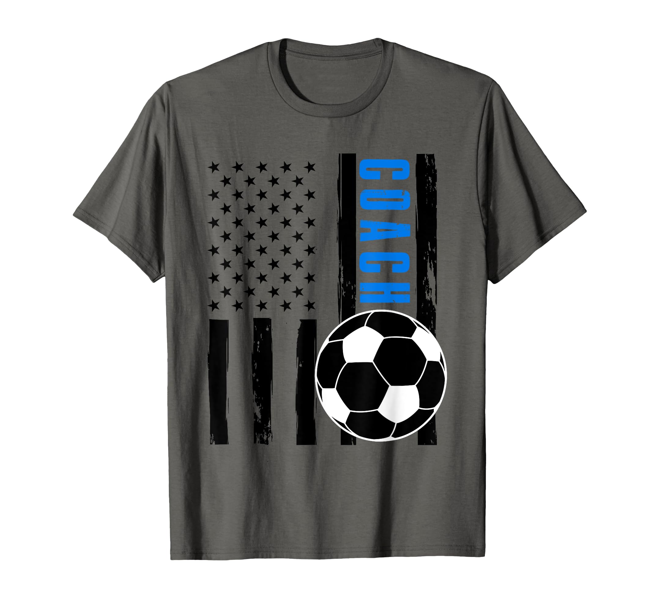 Usa Flag Soccer Coach Funny Soccer T-Shirt - Graphic Print Men Women