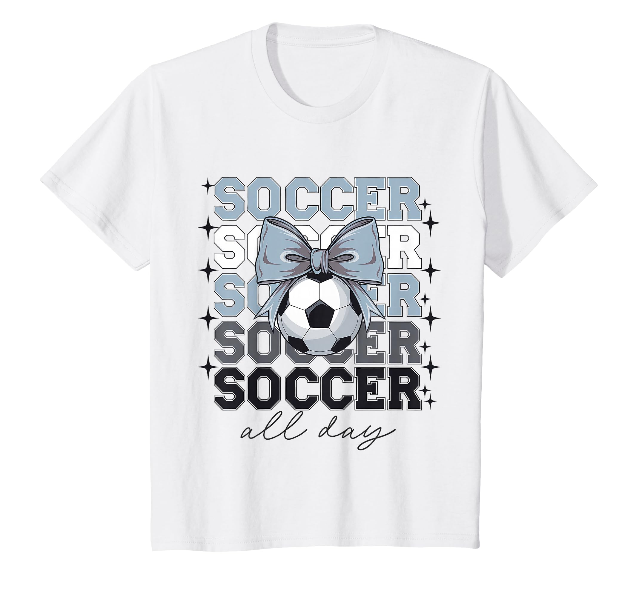 Groovy Soccer Coquette Bow Soccer All T-Shirt - Fun Novelty Design Unisex