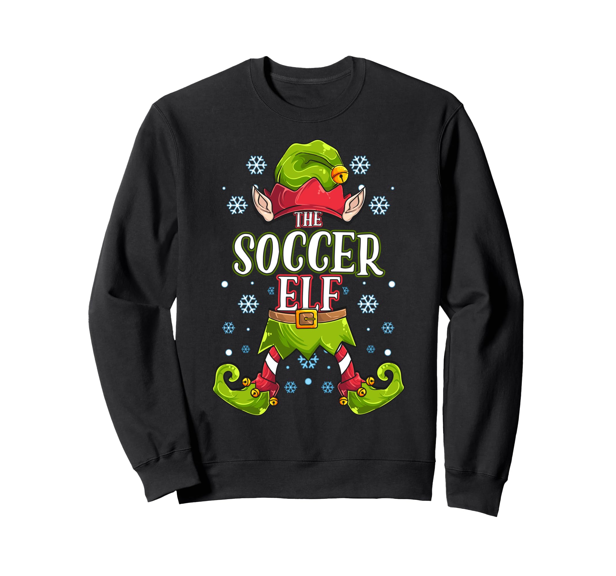Soccer Elf Matching Family Group Sweatshirt - Graphic Print for Adults