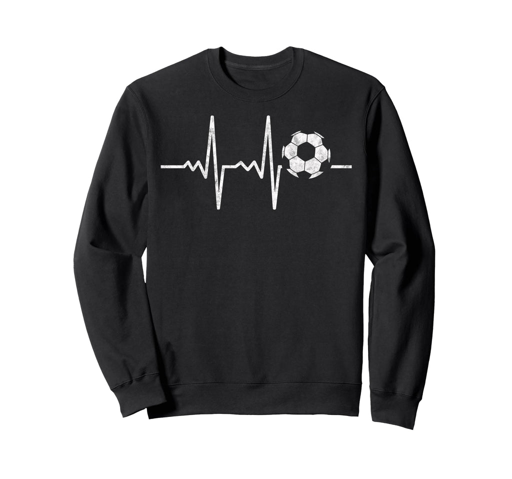 Heartbeat Soccer Player Ball Soccer Sweatshirt - Unique Graphic Unisex