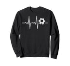 Heartbeat Soccer Player Ball Soccer Sweatshirt - Unique Graphic Unisex