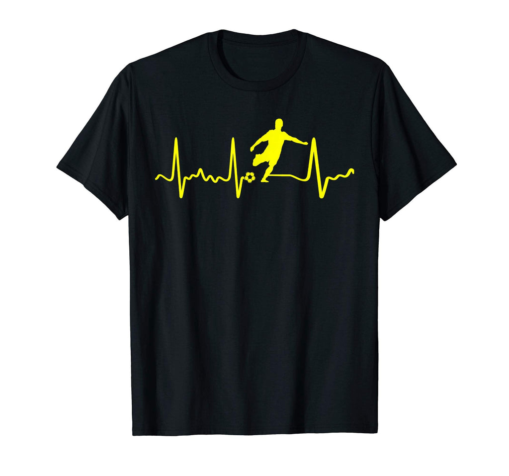 Yellow Soccer Heartbeat Yellow Male T-Shirt - Custom Art Print Men Women