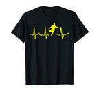 Yellow Soccer Heartbeat Yellow Male T-Shirt - Custom Art Print Men Women