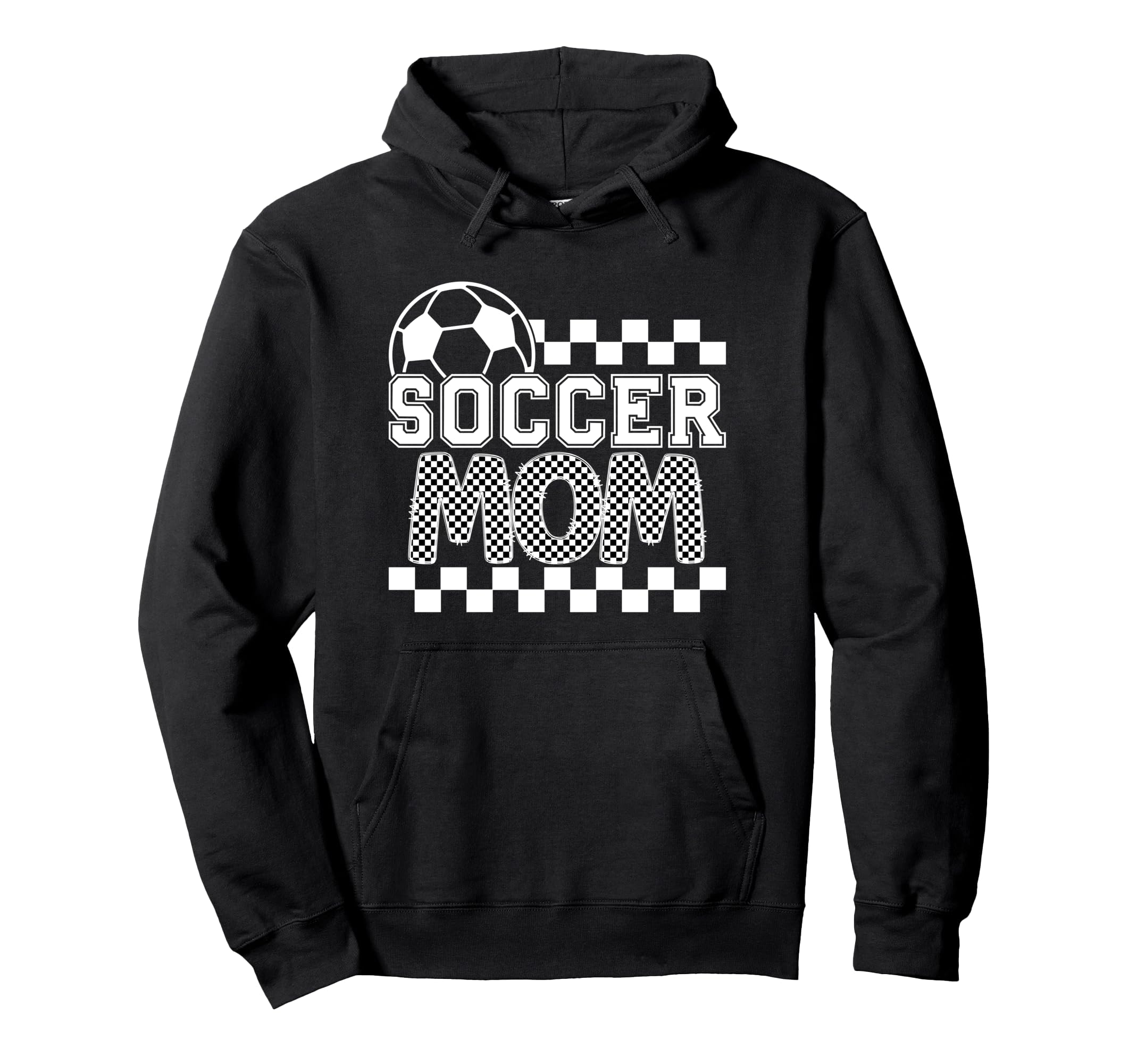 Soccer Mom Checker Checkered Hoodie - Graphic Print for Adults