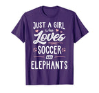 Just Who Loves Soccer And Elephants Gift T-Shirt - Unique Graphic Men Women