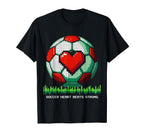 Soccer Heart Beats Strong Mens Fan T-Shirt - Aesthetic Graphic Unisex