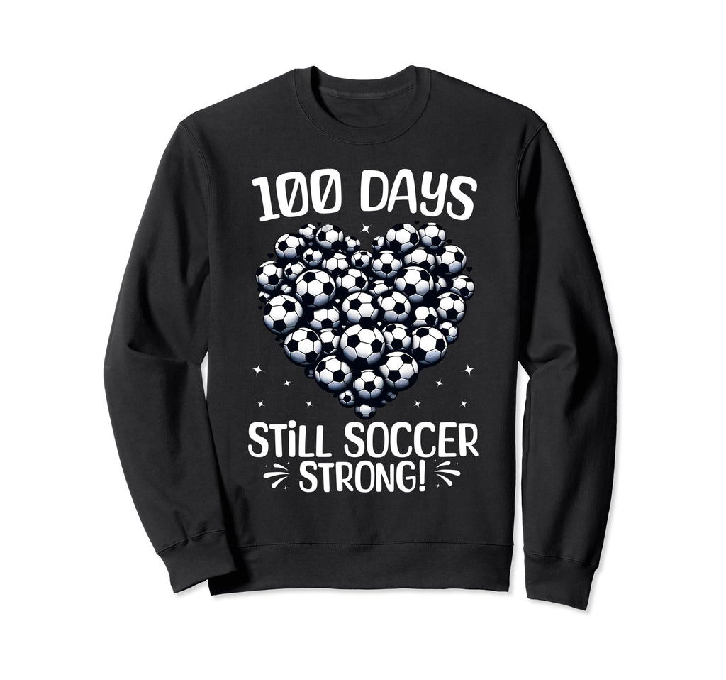 100 Days School Soccer Heart Love Sweatshirt - Minimalist Print Men Women