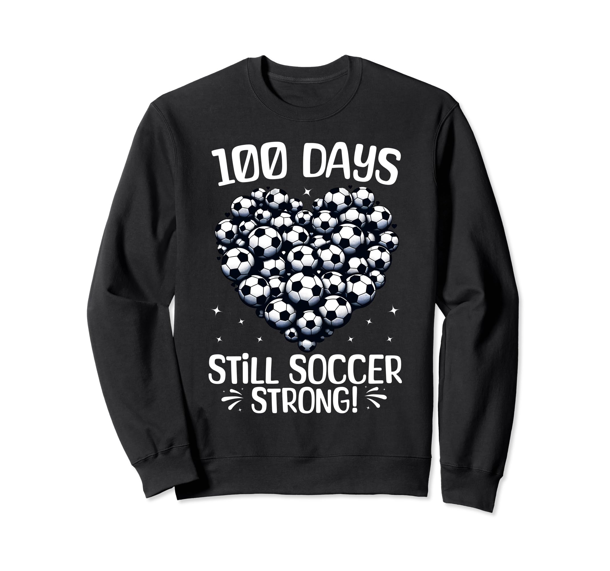 100 Days School Soccer Heart Love Sweatshirt - Minimalist Print Men Women