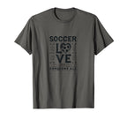 Soccer Love Conquers All Inspirational T-Shirt - Trendy Graphic Unisex