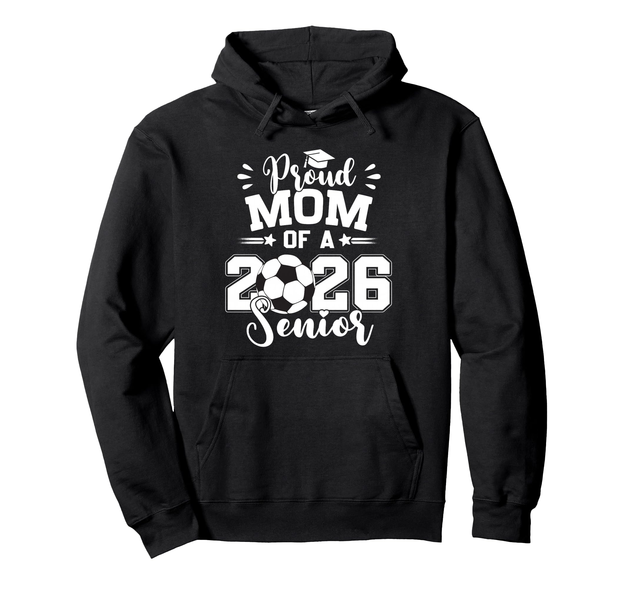Proud Mom 2026 Senior Soccer Ball Hoodie - Custom Art Print Men Women