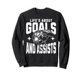 Lifes About Goals And Assists Sweatshirt - Minimalist Print for Adults