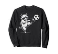 Kawaii Soccer Ball Raccoon Kicking Sweatshirt - Trendy Graphic for Adults