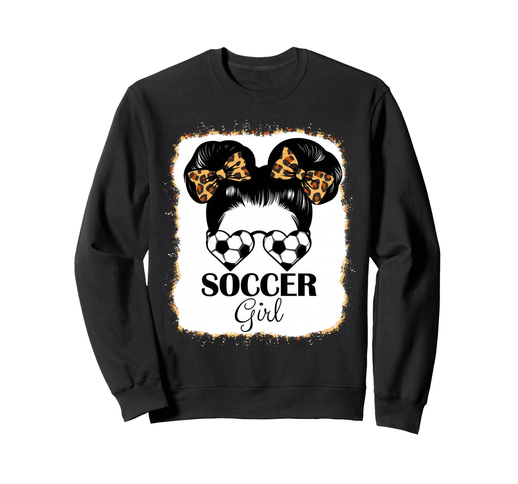 Soccer Bleached Leopard Soccer Lover Sweatshirt - Novelty Apparel Unisex