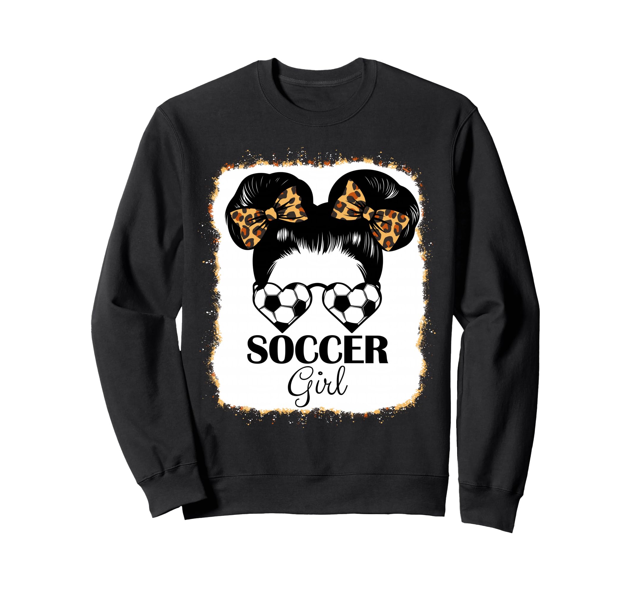 Soccer Bleached Leopard Soccer Lover Sweatshirt - Novelty Apparel Unisex