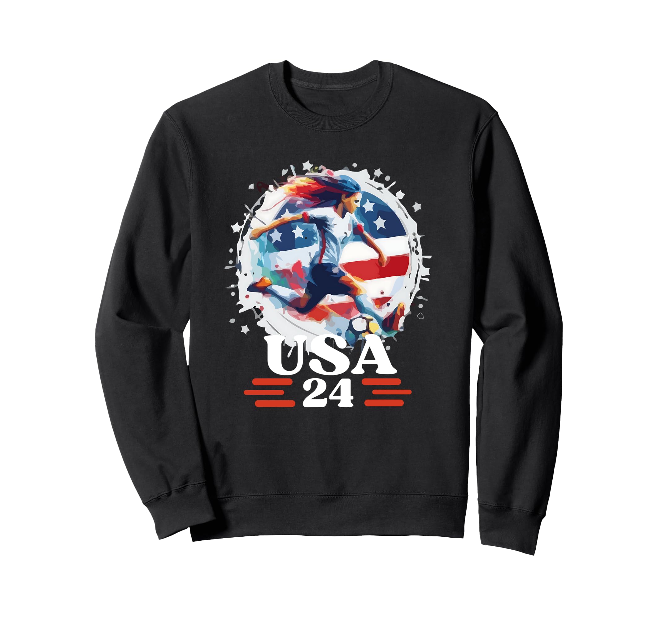 American Flag Soccer Teams Womens Sweatshirt - Trendy Graphic for Adults