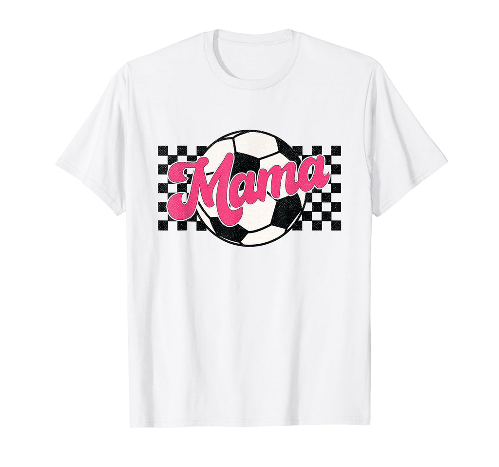 Soccer Mama Checkered Funny Sporty T-Shirt - Graphic Print Men Women