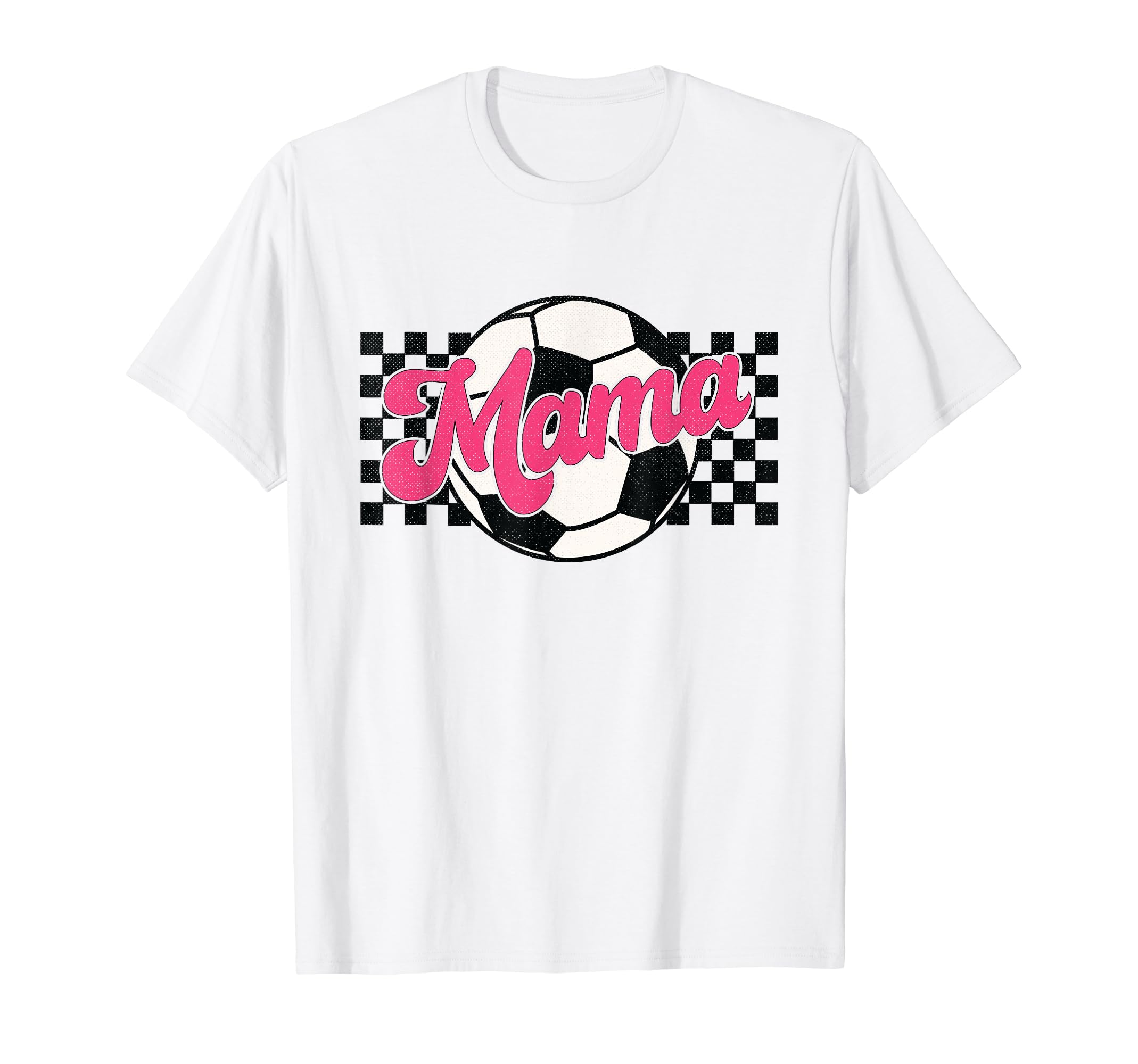 Soccer Mama Checkered Funny Sporty T-Shirt - Graphic Print Men Women