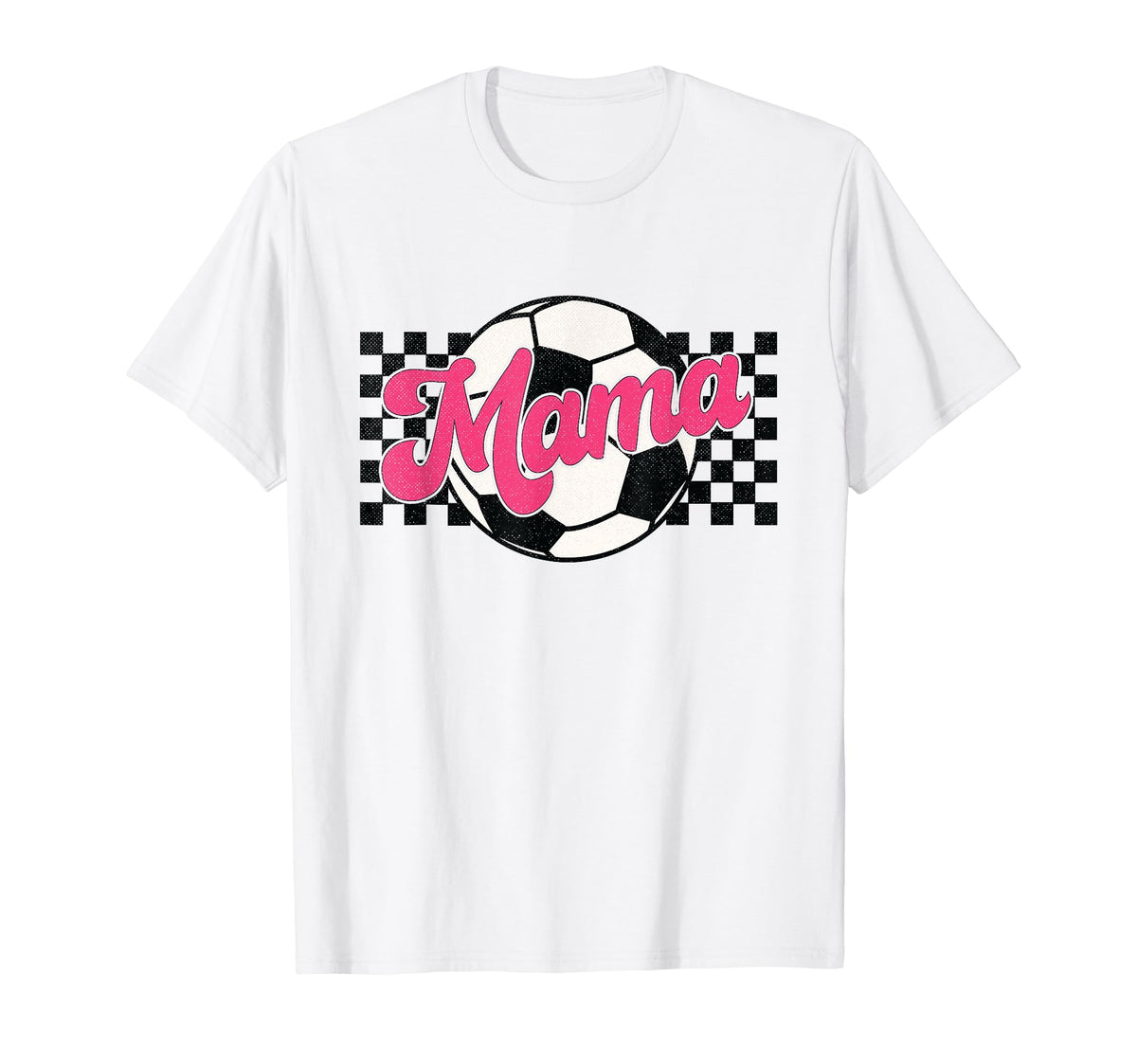 Soccer Mama Checkered Funny Sporty T-Shirt - Novelty Apparel Men Women
