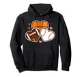 Heart Football Basketball Soccer Hoodie - Aesthetic Graphic for Adults