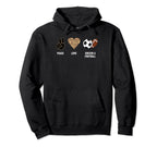 Peace Love Soccer Football Soccer Player Hoodie - Graphic Print for Adults