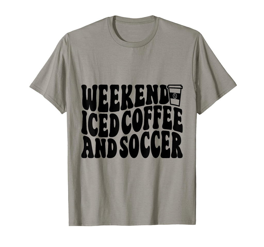Weekends Iced Coffee And Soccer Fun T-Shirt - Custom Art Print for Adults