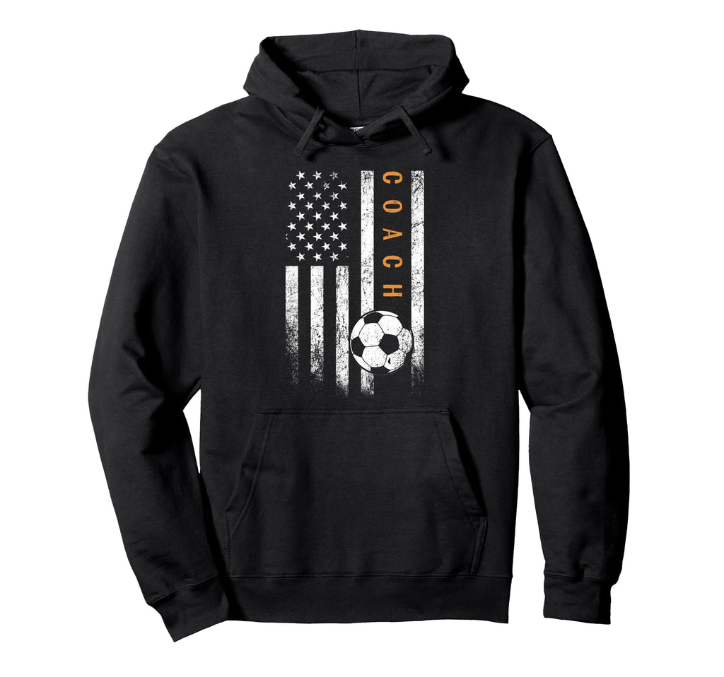 Soccer Coach American Flag Soccer Hoodie - Casual Everyday Wear Men Women