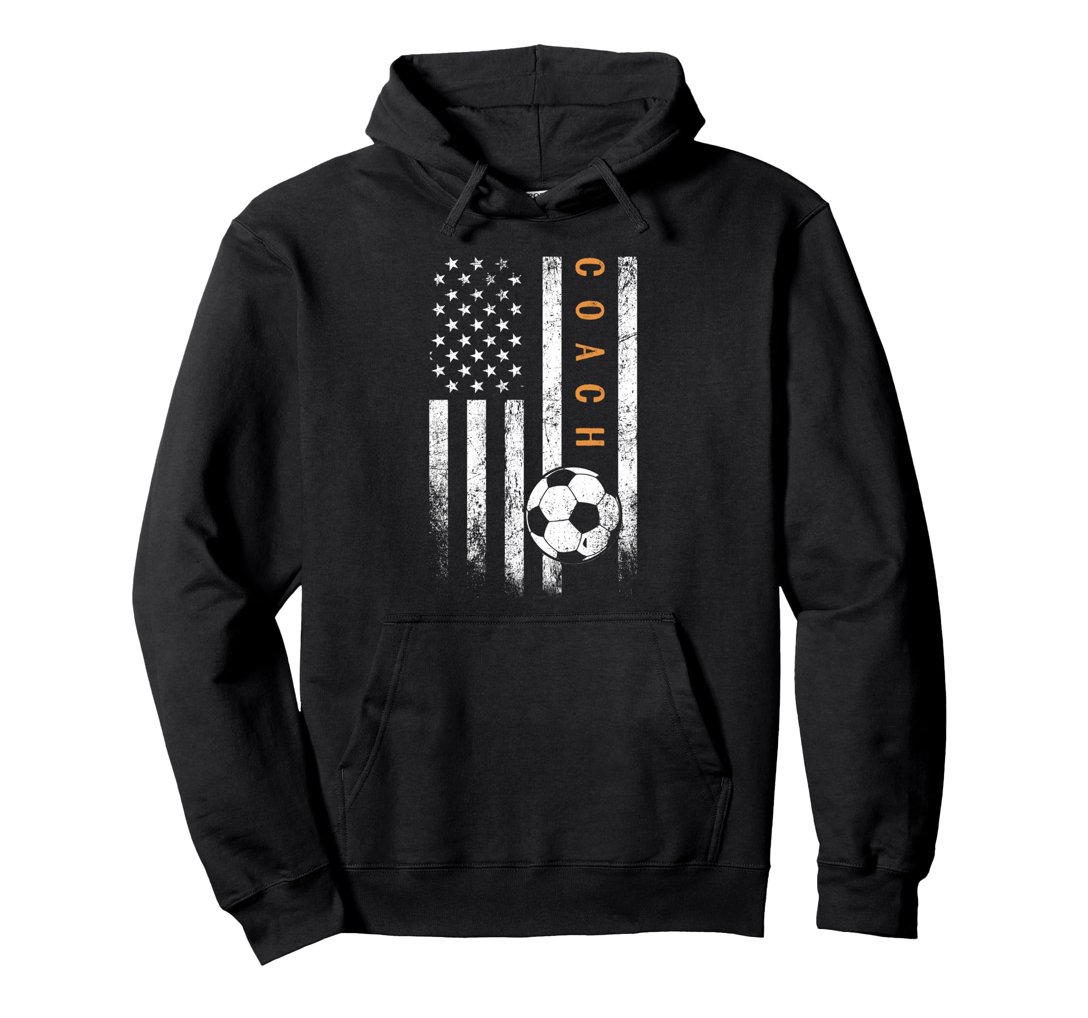 Soccer Coach American Flag Soccer Hoodie - Casual Everyday Wear Men Women