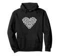 Heart Shaped Soccer Ball Pattern Hoodie - Minimalist Print Unisex