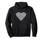 Heart Shaped Soccer Ball Pattern Hoodie - Minimalist Print Unisex