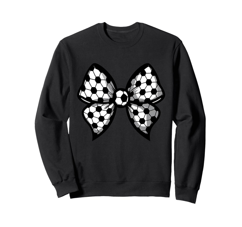 Coquette Bow Soccer Ball Mom Life Game Sweatshirt - Trendy Graphic Unisex