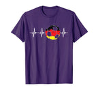 Germany Funny Soccer Heartbeat Germany T-Shirt - Graphic Print Men Women