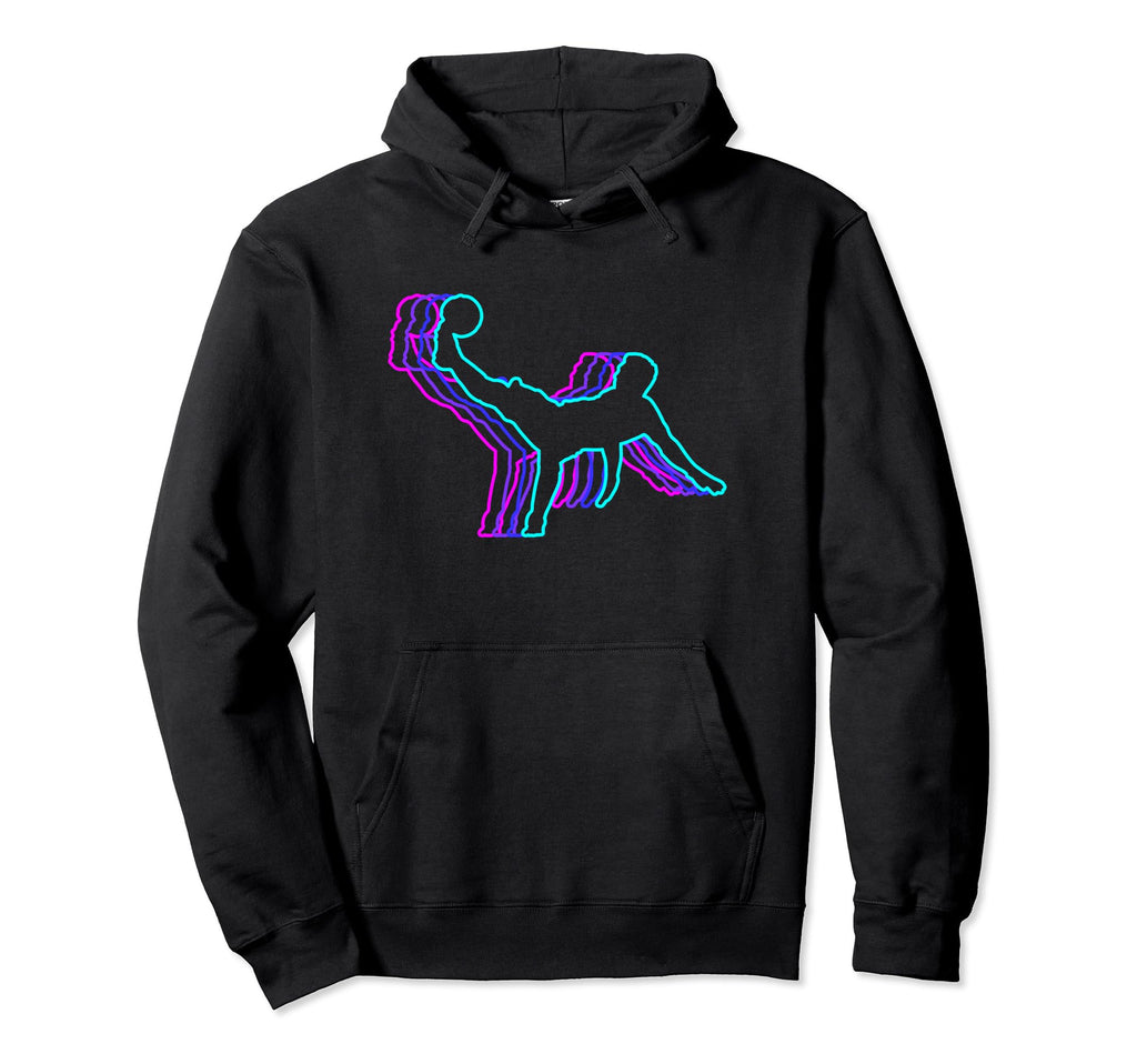 Mens Soccer Player Hoodie - Minimalist Print for Adults
