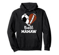 Ball Mamaw Heart Funny Soccer Hoodie - Casual Everyday Wear Unisex