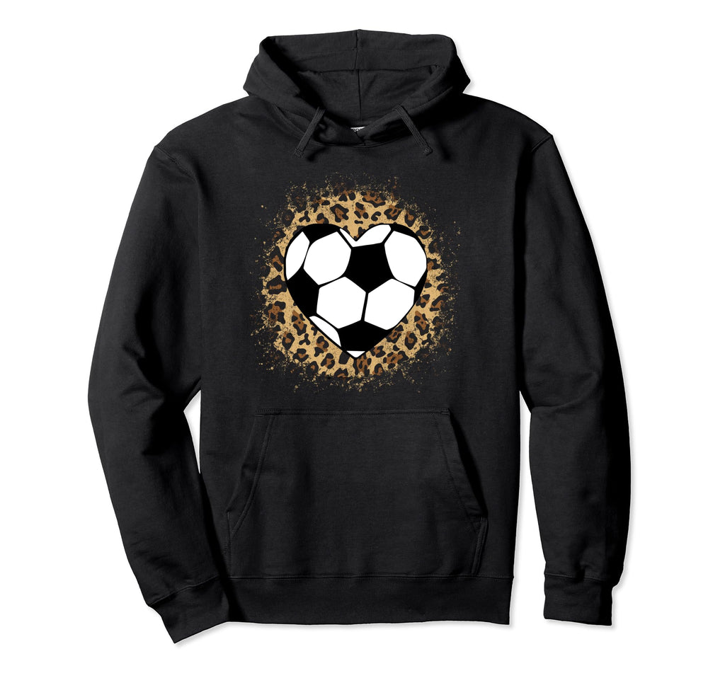 Soccer Heart Ball Cheetah Soccer Lover Hoodie - Fun Novelty Design Unisex