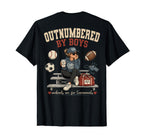 Outnumbered Sports Mom Back T-Shirt - Casual Everyday Wear Men Women