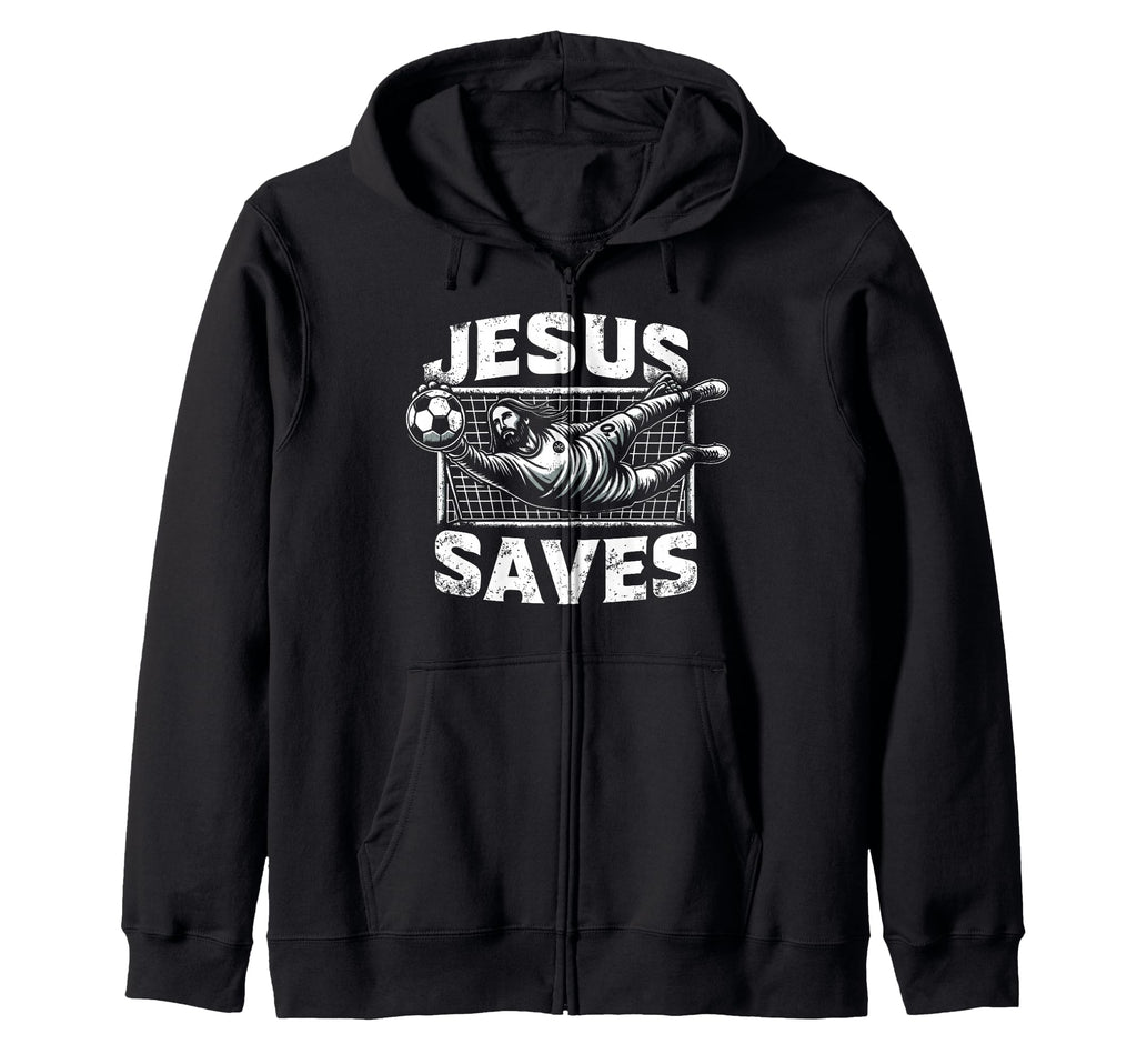 C J S Religious Christian Soccer Hoodie - Fun Novelty Design for Adults
