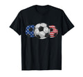 Soccer Red White Blue American Flag T-Shirt - Aesthetic Graphic for Adults