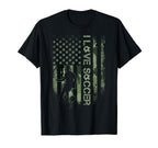 Usa Camouflage I Love Soccer Football T-Shirt - Streetwear Style Men Women