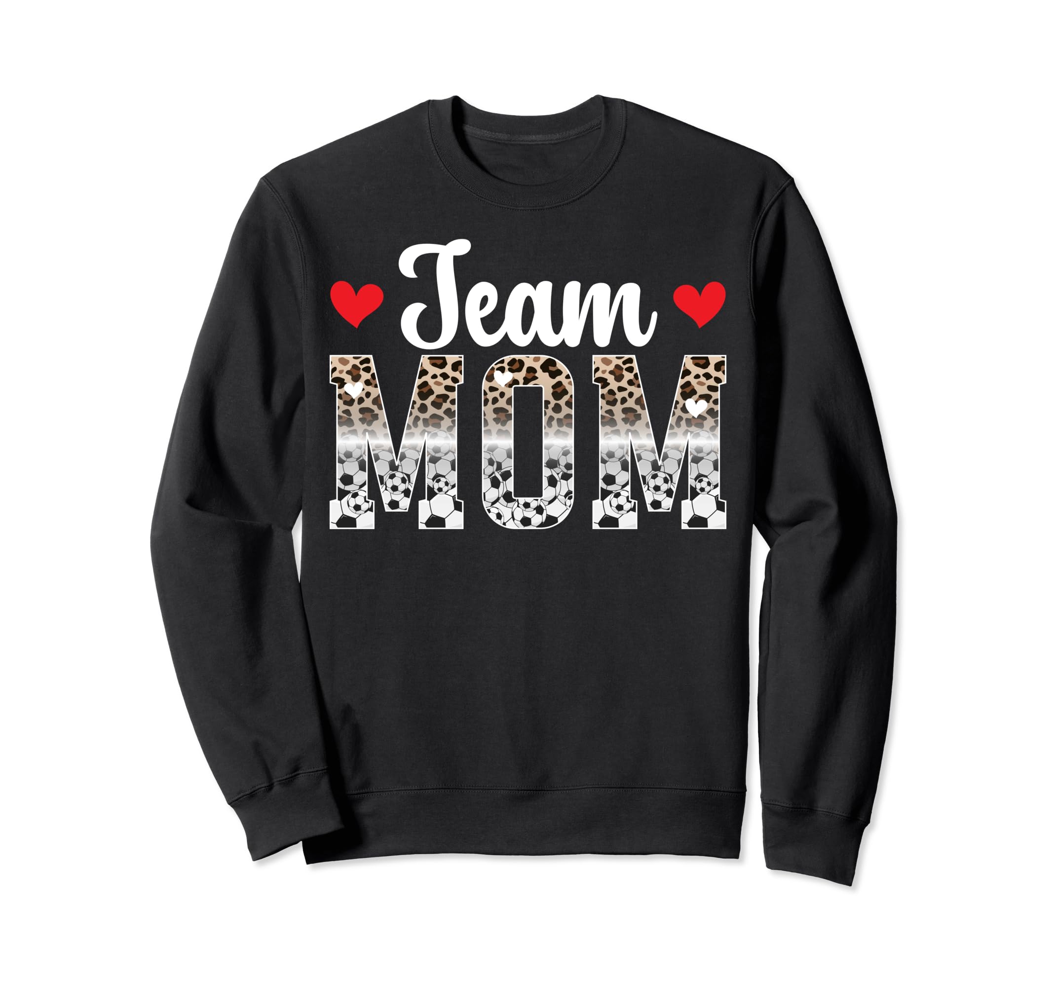 Team Mom Leopard Soccer Team Mom Sweatshirt - Unique Graphic for Adults