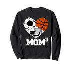 Mom Cubed Mom3 Mom Three Soccer Sweatshirt - Streetwear Style Men Women